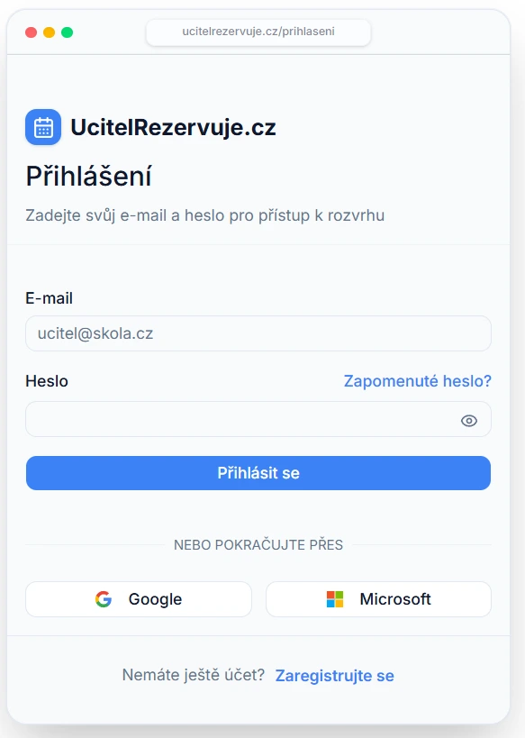Google a Microsoft přihlášení